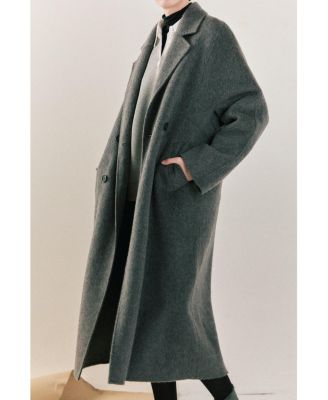 Women's Double Breasted Handmade Blend Maxi Coat