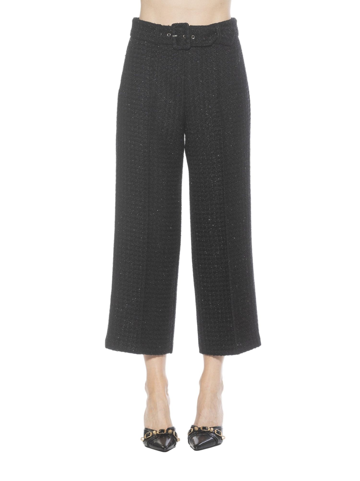 Women's Caden Tweed Belted Wide Leg Pants
