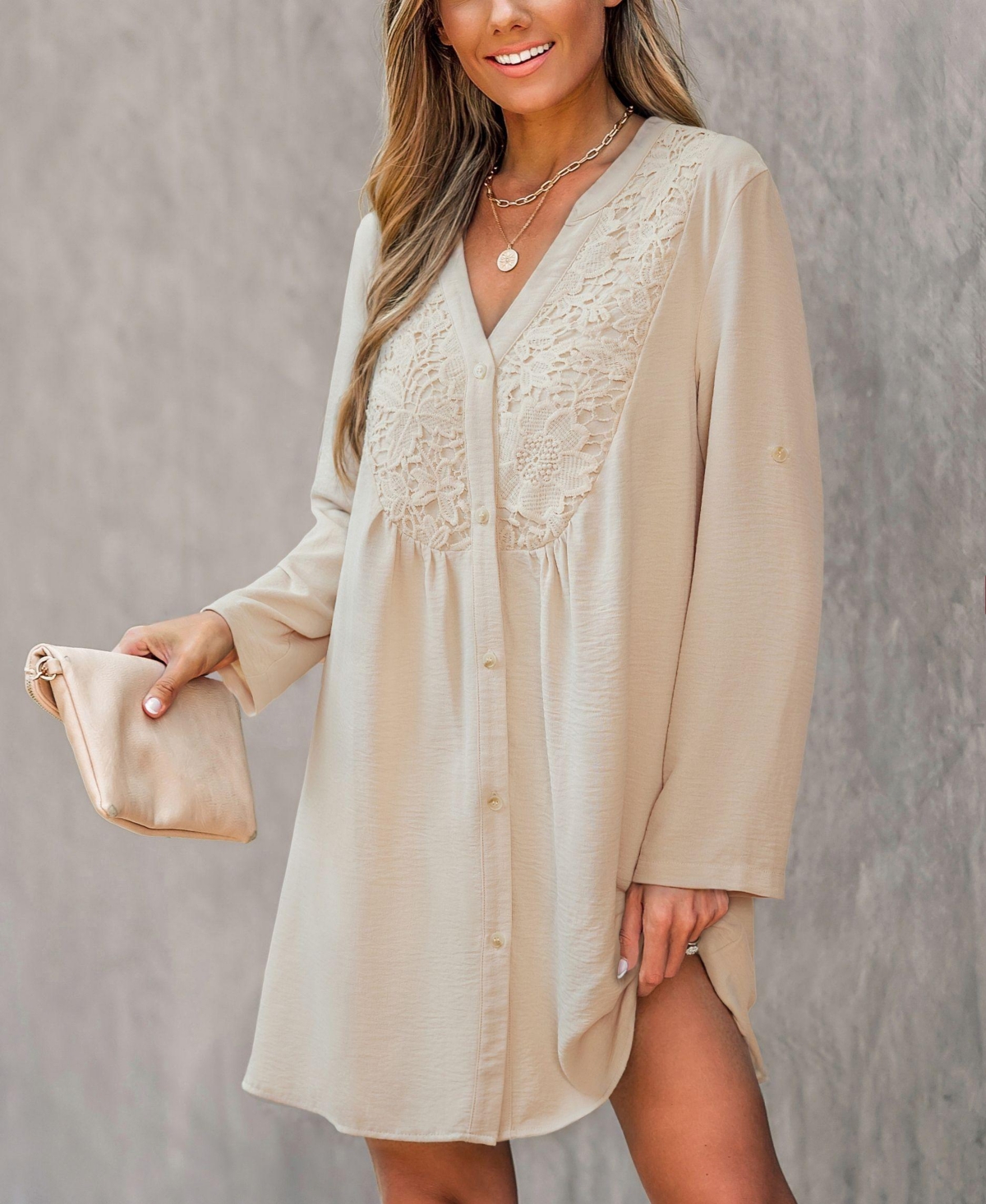 Cupshe Women's Wild Fields Beige Mini Beach Dress