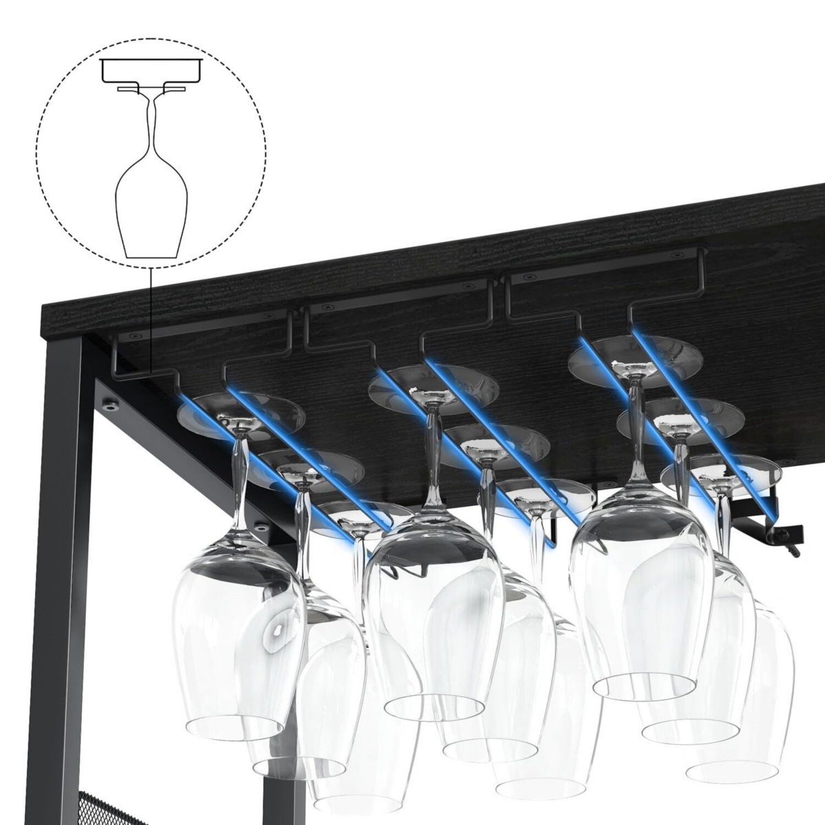 gaomon Bar Cabinet Removable Wine Storage Cabinet with Extra Storage Industrial Sideboard and Buffet with Glass Tray and Mesh Doors