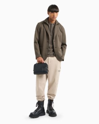 Men's Short Sleeve Logo-Placket Stretch Polo Shirt