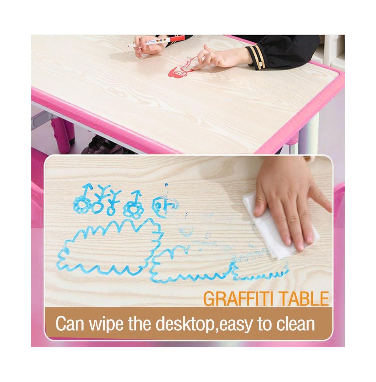 Gaomon Kids Table and Chairs, Height Adjustable Toddler Table and 6 Chair, Children Activity Table for Daycare, Classroom, Home