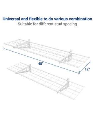 WR14-E WR White Series 12″ D × 48″ W White Steel Wall Shelves (2-Pack)