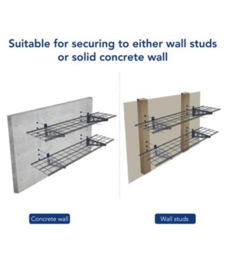 WR Series WR14B-E – 12″ D × 48″ W Black Steel Wall Shelves (2-Pack)