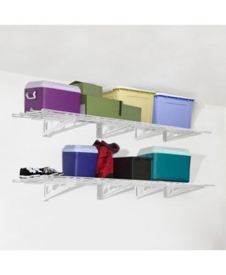 WR16-E WR White Series 12″ D × 36″ W White Steel Wall Shelves (4-Pack)