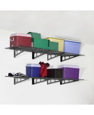 WR Series WR26B-E – 24″ D × 36″ W Black Steel Wall Shelves (4-Pack)