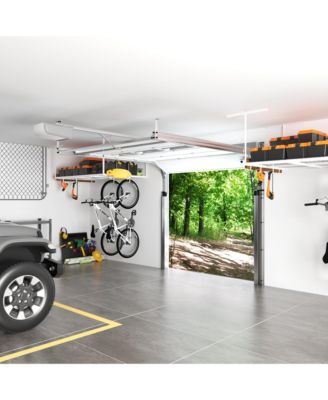 OHK Series Ceiling Mounted Overhead Garage Storage Rack, White — 48" X 72"