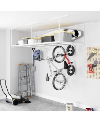 OHK Series Ceiling Mounted Overhead Garage Storage Rack, White — 48" X 96"
