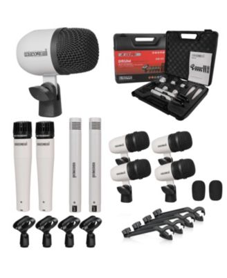 Drum Microphone Kit 9Pc All Metal Drummer Mics Tom/Snare Cymbals Wired Instrument Drums Set