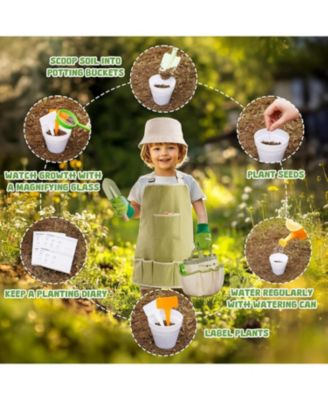 Nature Exploration Toys Kids Gardening Tools with Accessories Outdoor Toys Gift for Boys and Girls