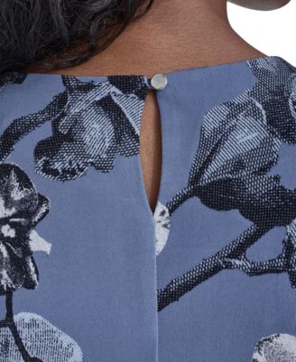 Women's Printed Sleeveless Pleated Top