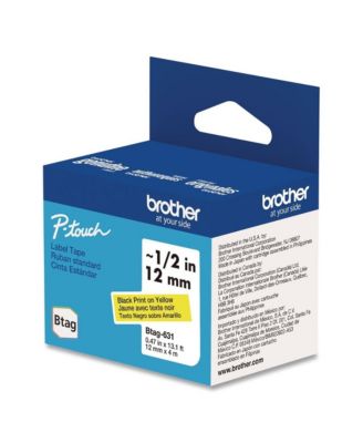 BTAG631 0.47 in. x 13.1 ft. Genuine P-Touch BTAG Label Tapes - Black on Yellow