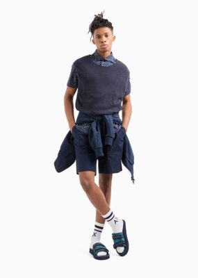 Men's Slim-Fit Tonal Geo Logo-Print Button-Down Shirt