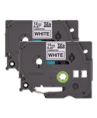 TZE2312PKG Tze Standard Adhesive 0.47 in. x 26.2 ft. Laminated Labeling Tapes - Black On White (2/Pack