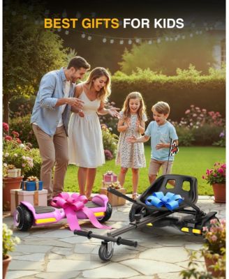 K1+G13 Balancing Scooter with Seat Attachment for Kids or Adults with Adjustable Length, Fits 6.5" 8" 10" ,360°Swivel Wheel