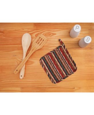 Vintage Floral Bloom Quilted Potholder w/ Hanging Loop 8" x 8"