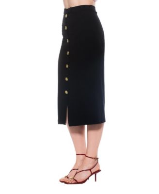 Women's Carla Front Button Down Midi Skirt