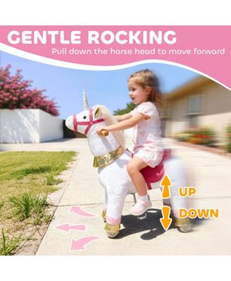Ride on Unicorn Toy, Plush Baby Rocking Horse for Kids 3-5 Years