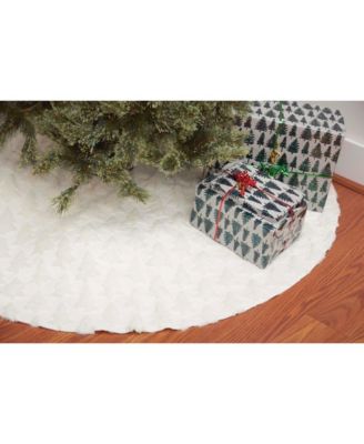 Frosted Tree Pattern 100% Polyester Christmas Tree Skirt 54