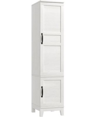 72" Narrow Armoire Wardrobe Closet with 2 Doors, Adjustable Shelves & Hanging Rod, Wooden Bedroom Storage Cabinet