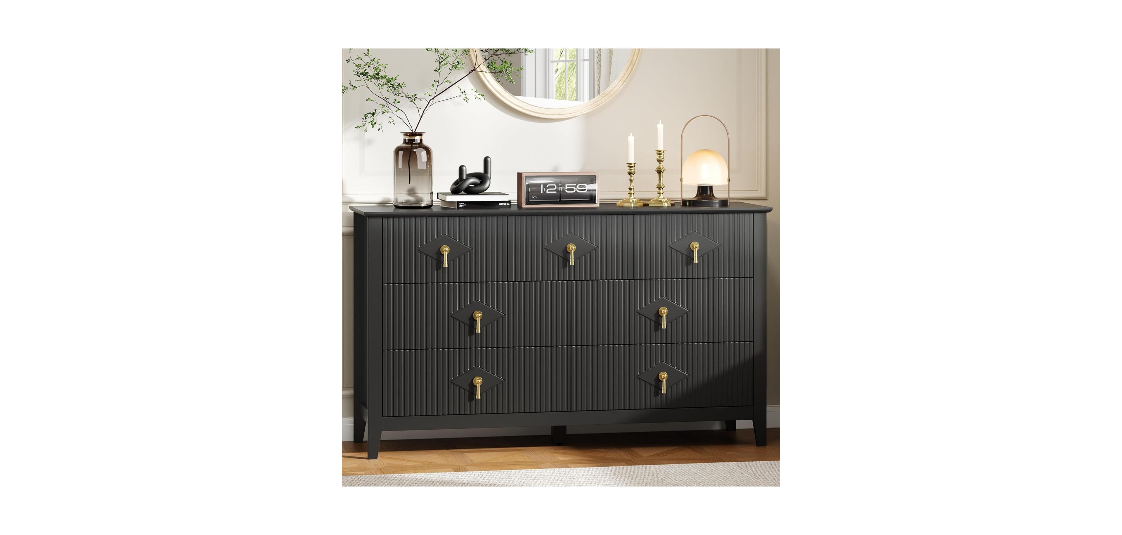Gaomon Fluted Dresser 54" Wide, 7-Drawer Modern Wood Chest for Bedroom, Stylish Storage Organizer Cabinet