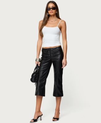 Women's Lexy Faux Leather Flared Capri Pants