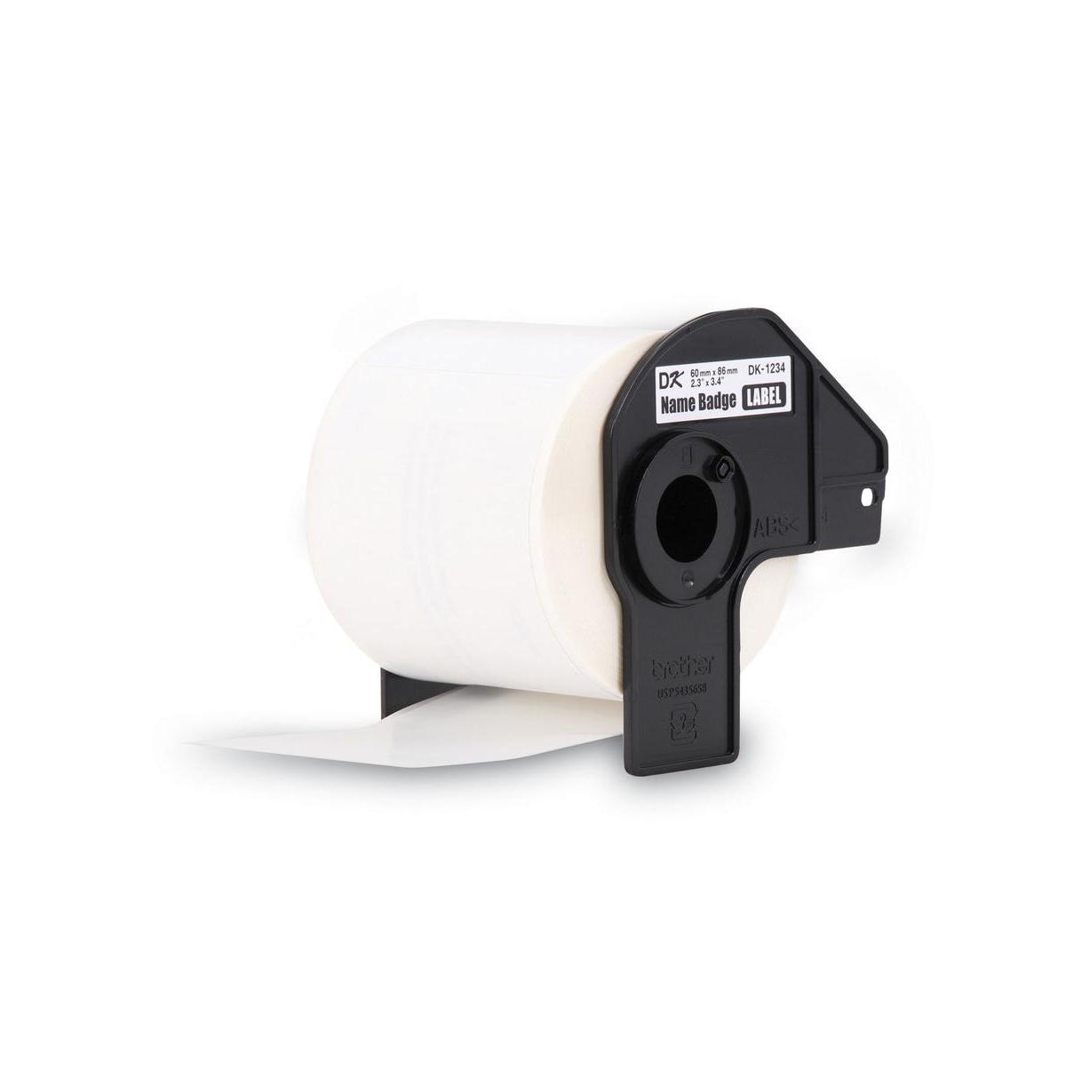 Brother DK1234 2.3 in. x 3.4 in. Die-Cut Name Badge Labels - White (1-Roll