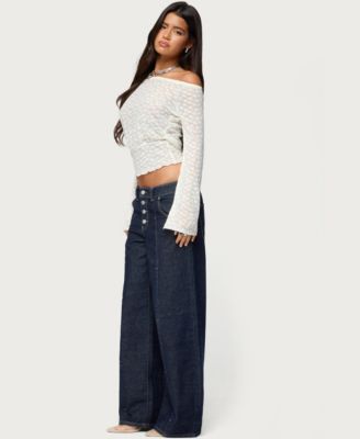 Women's Alef Sheer Lace Off Shoulder Top