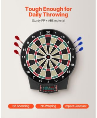 Electronic Dart Board, 15.5" Dartboard with 43 Games, 320+ Variations, Color LCD Scoring and Soft Tip Darts for Up to 8 Players