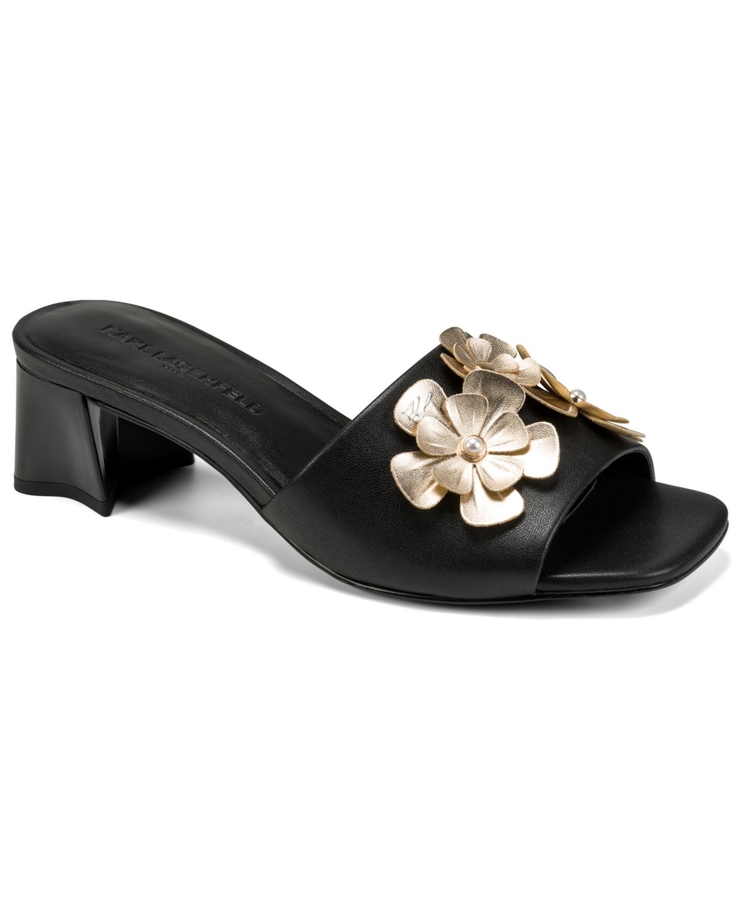 Женские сандалии KARL LAGERFELD PARIS Sandreea Floral Heeled, цвет: Чёрный — фото 1