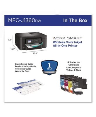 MFCJ1360DW Work Smart 1360 Copy/Print/Scan Wireless Color Inkjet AIO Printer