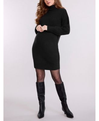 Maternity Motherhood Long Sleeve Turtleneck Sweater Tunic Dress - Motherhood