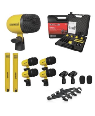 Drum Microphone Kit 7 Piece All Metal Drummer Mics Tom Snare Cymbals Wired Instrument Drums Set