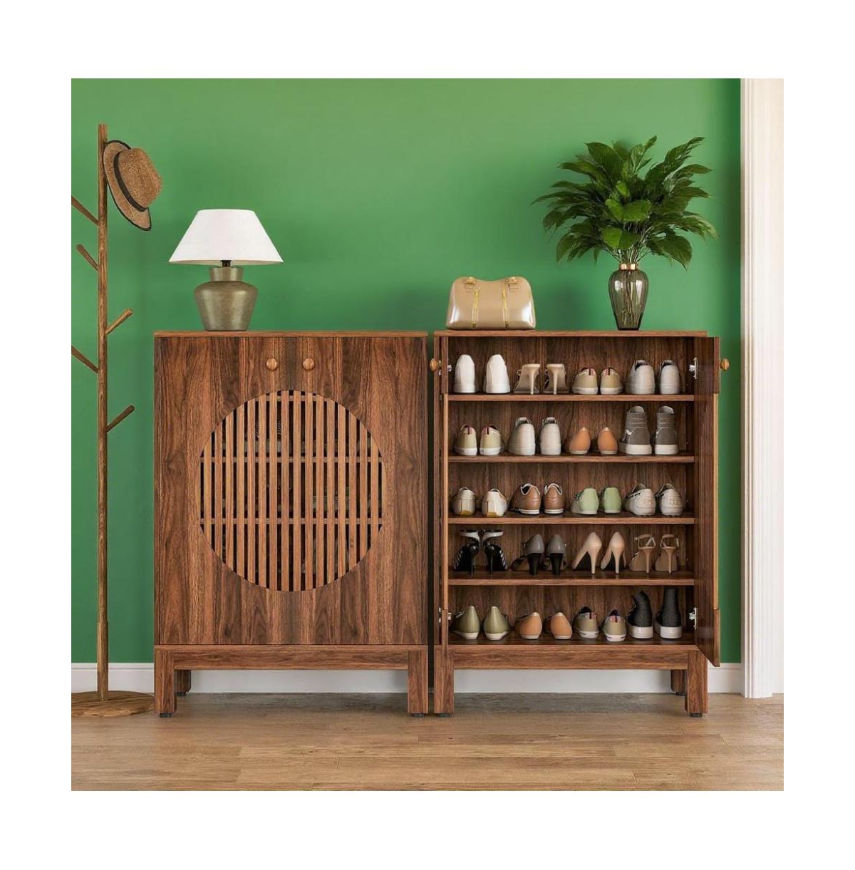 Slickblue Contemporary Shoe Cabinet with Enclosed Storage