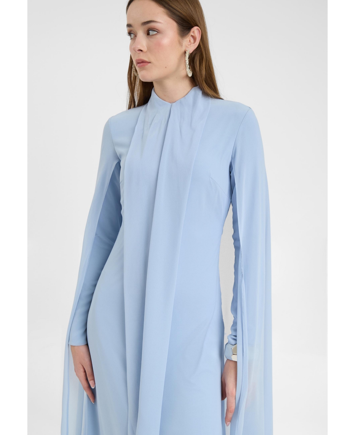 Maryisa Women's Modest Chiffon Dress Maxi With Cape Style