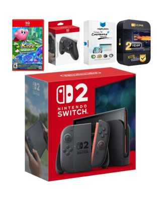 Switch 2 Console with Kirby the Forgotten Land, Pro Controller, MightySkins Code and 2 CPS Year Extended Warranty