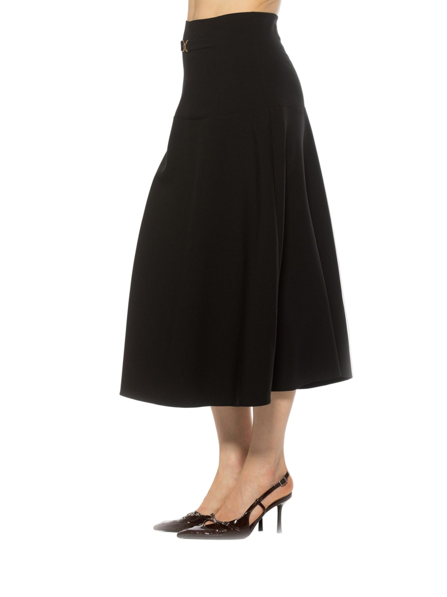 Женская юбка Alexia Admor Eres Flared Midi Skirt With Front Detail, цвет: Чёрный — фото 2