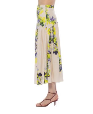 Women's Michel Dropped Waist Midi Shirred Skirt