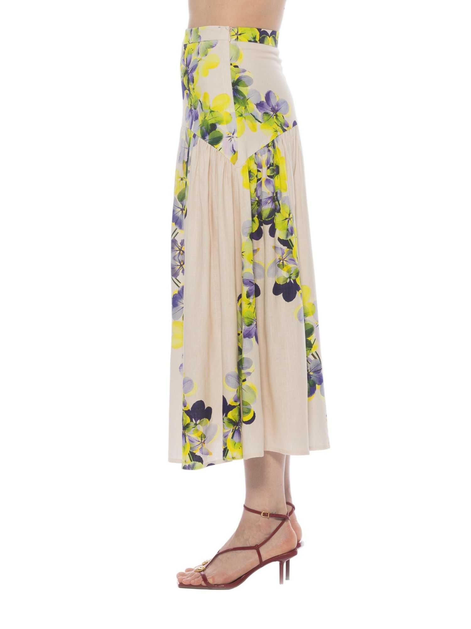 Women's Michel Dropped Waist Midi Shirred Skirt