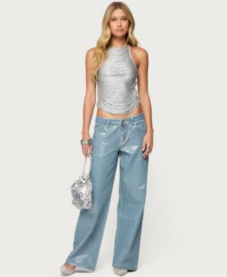 Women's Jenney Shiny Low Rise Baggy Jeans