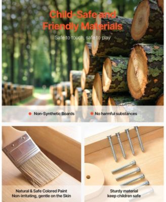 4-in-1 Wooden Jungle Gym with Climbing Wall, Slide & Montessori-Style Design