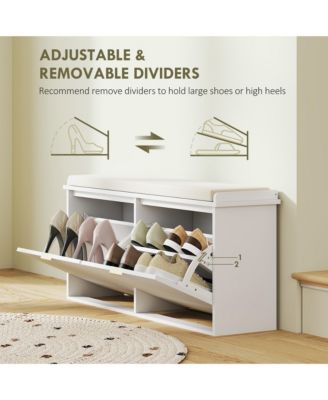 Modern Shoe Rack with Drawer and Cushioned Seat for Hallway