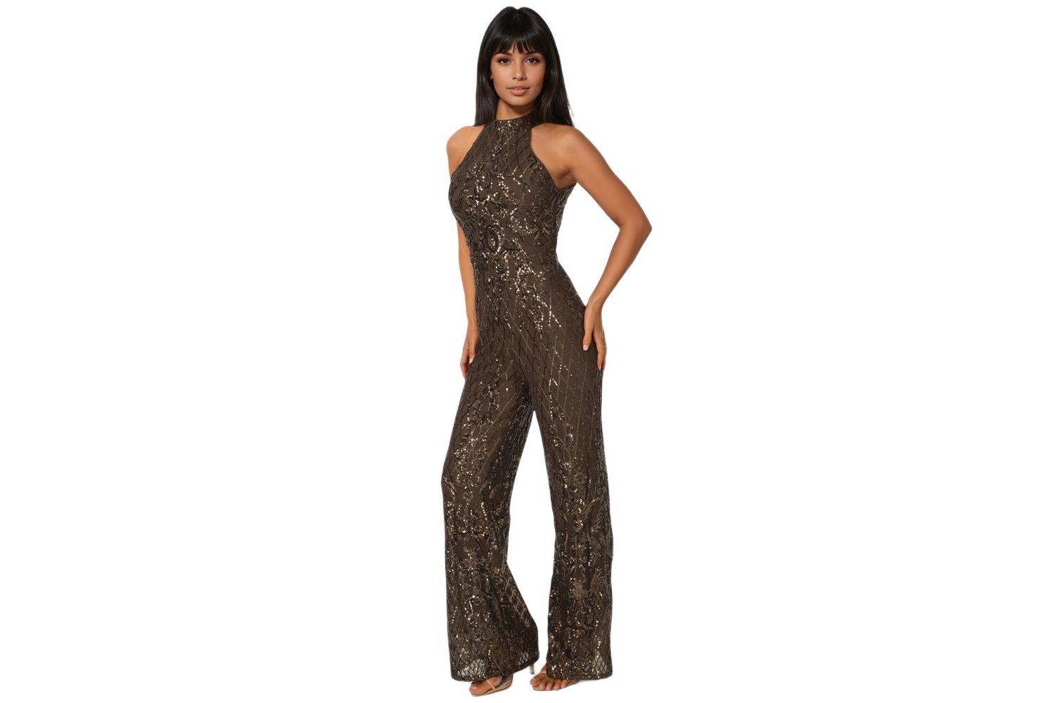 Women's Sequins Halter Jumpsuit