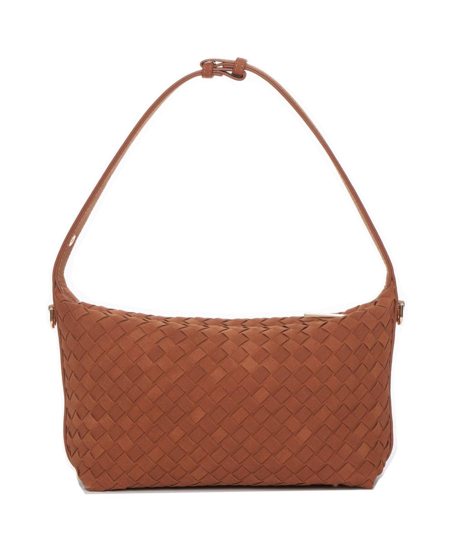 Denva Denim Baguette Shoulder Bag for Women East West Handbag Buckle Detail Casual Chic Everyday Purse