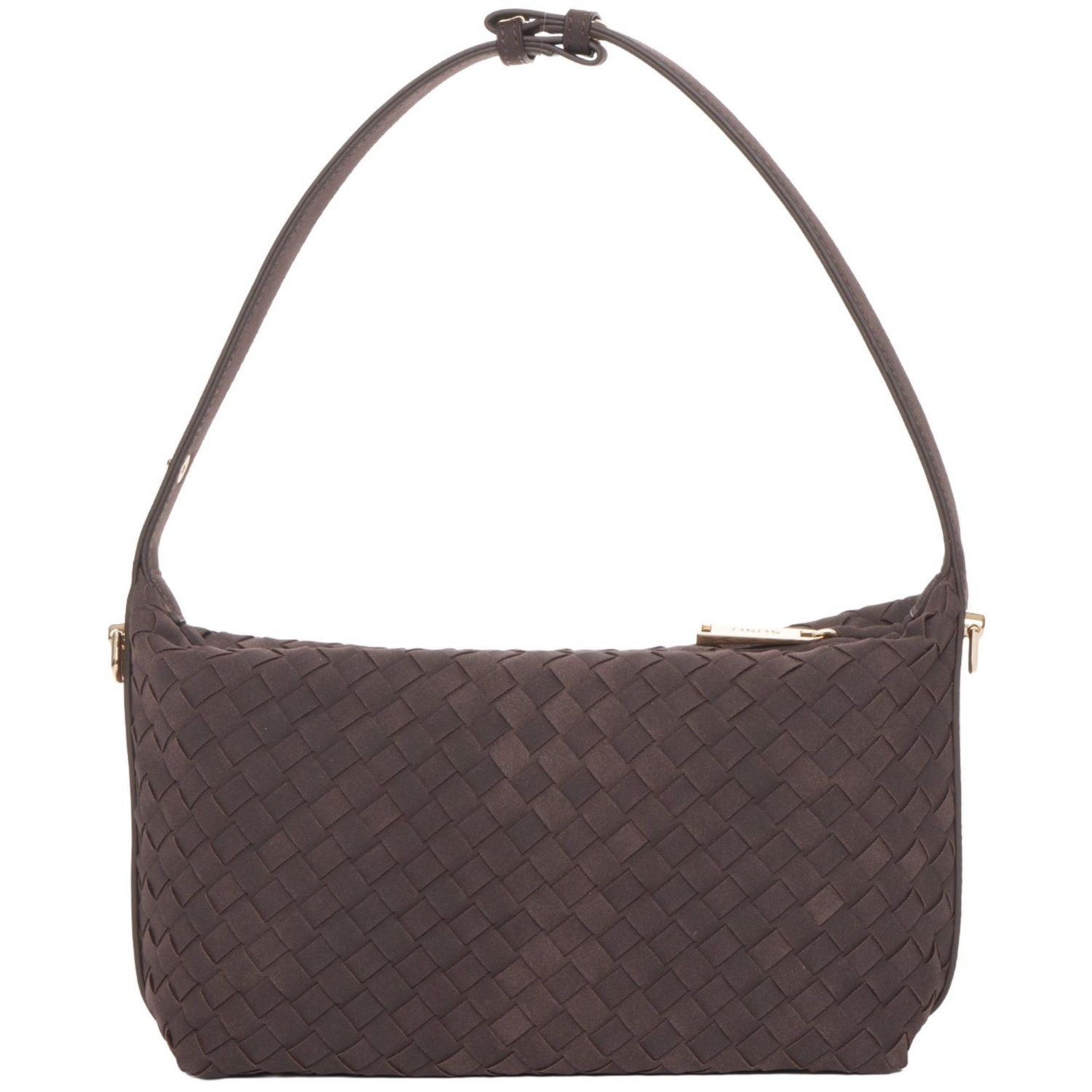 Denva Denim Baguette Shoulder Bag for Women East West Handbag Buckle Detail Casual Chic Everyday Purse