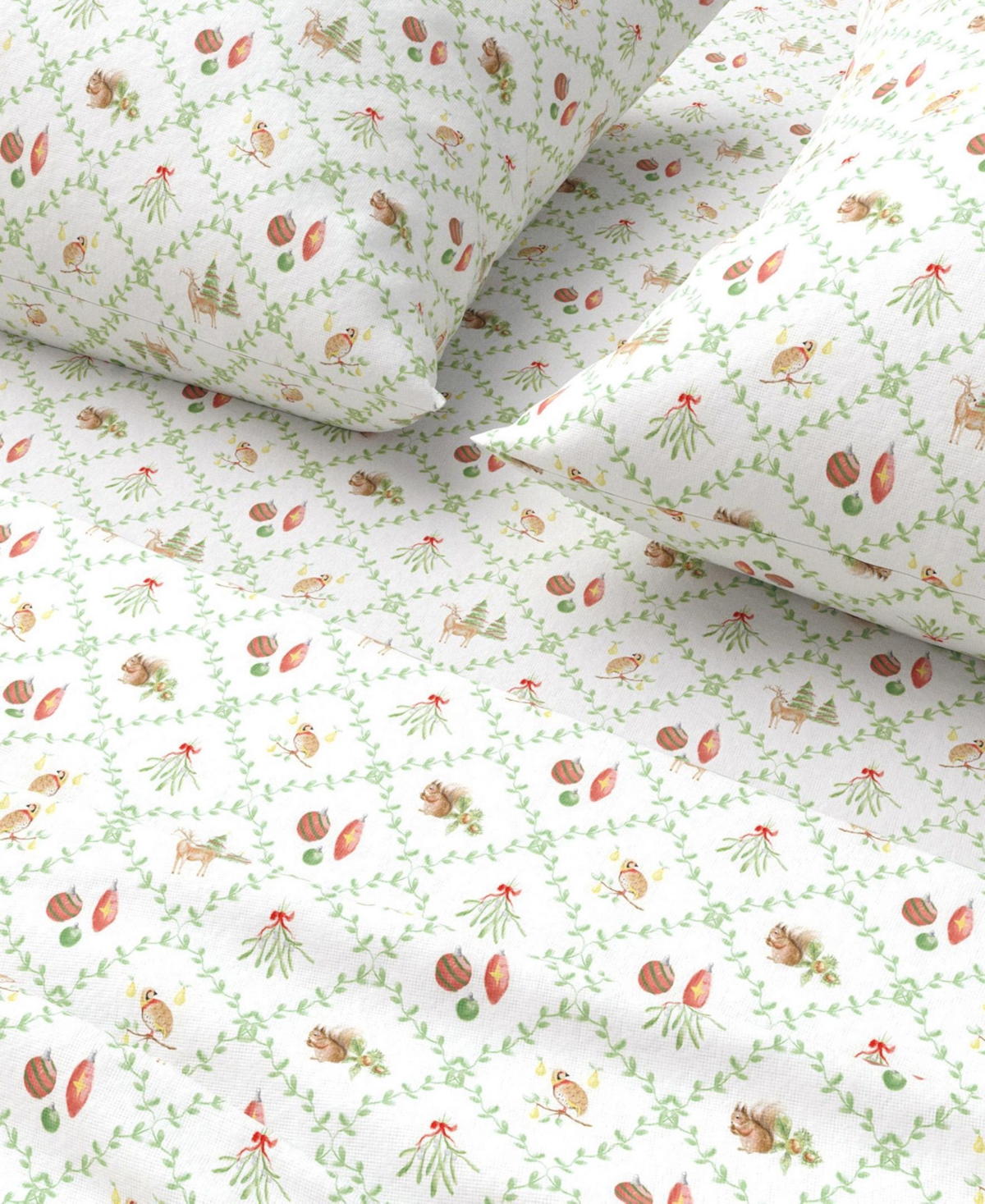 Linery & Co Ultra-Soft Turkish Cotton Flannel Holiday Print Sheet Set
