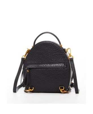 Small Leather Mini Backpack Purse with Convertible Crossbody Straps