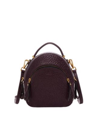 Small Leather Mini Backpack Purse with Convertible Crossbody Straps