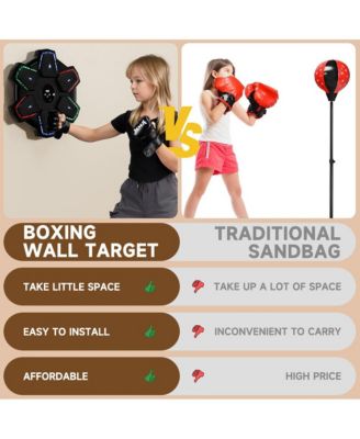 Pro Music Boxing Machine with 9 Modes & LED Lights, Wall-Mounted Trainer for Home & Office Fitness