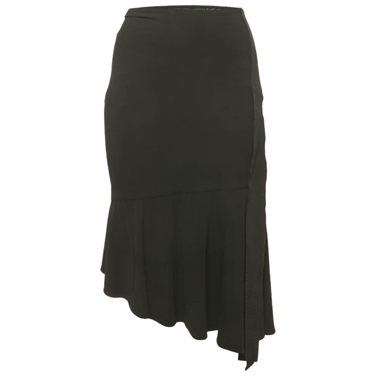 Women's Black Jersey Flared Short Skirt